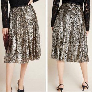 Anthropologie Orleans Sequined Midi Skirt NWT